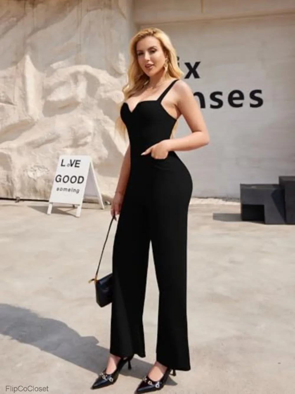 Sleeveless Wide-Leg Jumpsuit with Pockets Soft Stretchy Romper